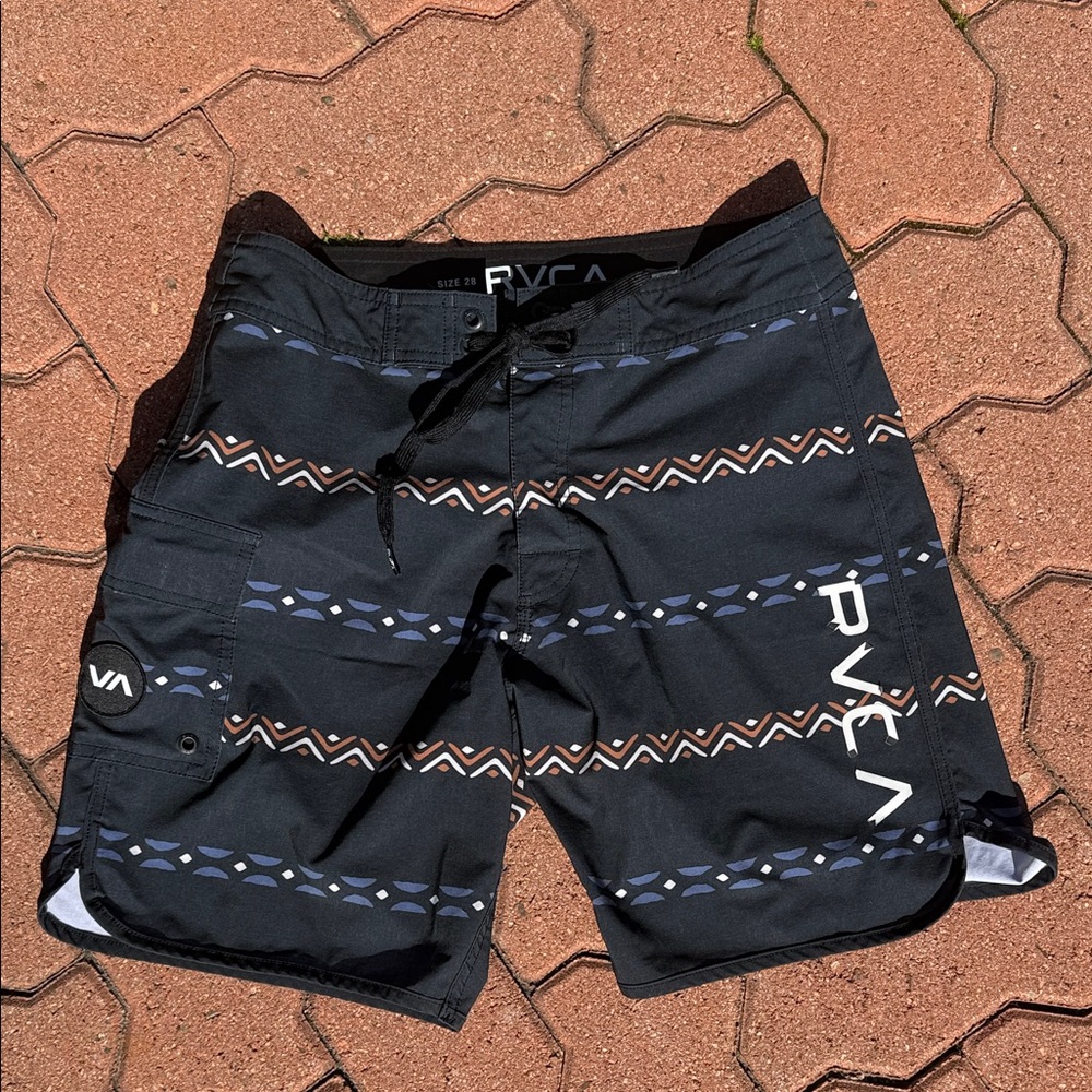 RVCA Men's Navy Patterned Board Shorts